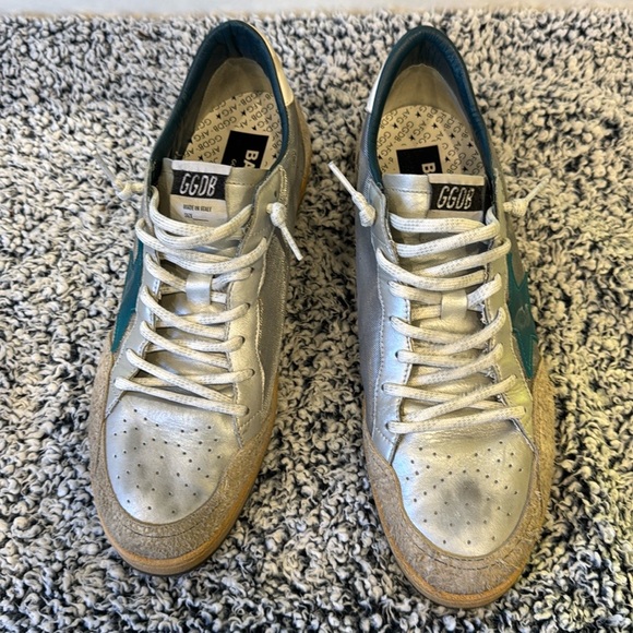 Golden Goose Ballstar sneakers, silver mesh design, in good used condition - Picture 2 of 16